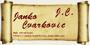 Janko Čvarković vizit kartica
